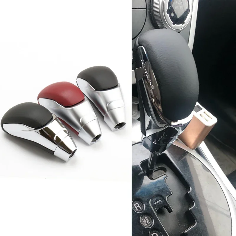 

For Mazda 3 5 6 8 MX5 CX5 CX7 CX-9 Automatic Gearbox Gear Shift Knob Stick Head Genuine Leather Electroplating