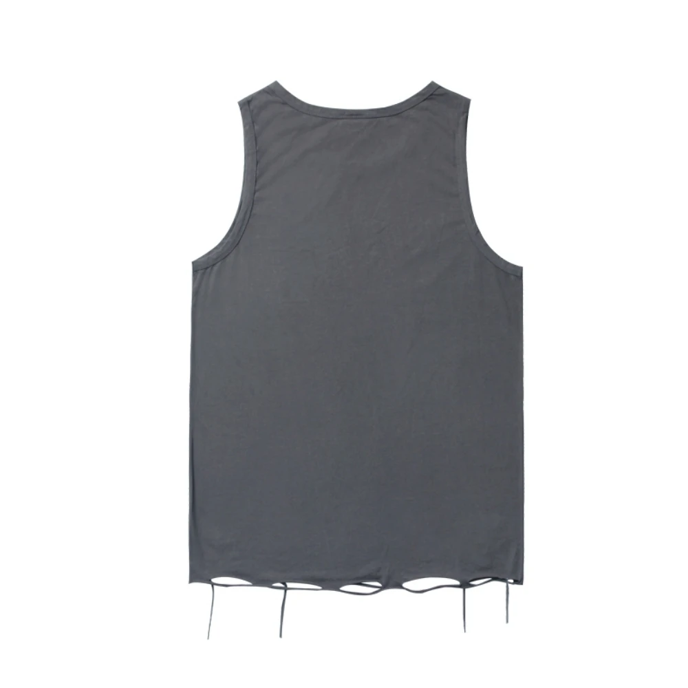 Ripped Vintage Tank Top Men Women T-shirt Frayed Gothic Clothes Oversize Hip Hop Punk T Shirt Y2k Sleeveless Men's Clothing Tops