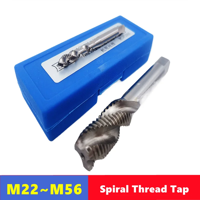 1pcs W6542 HSS metric spiral groove machine tap M22-M56, machine tool and manual tool for internal thread tapping and drilling