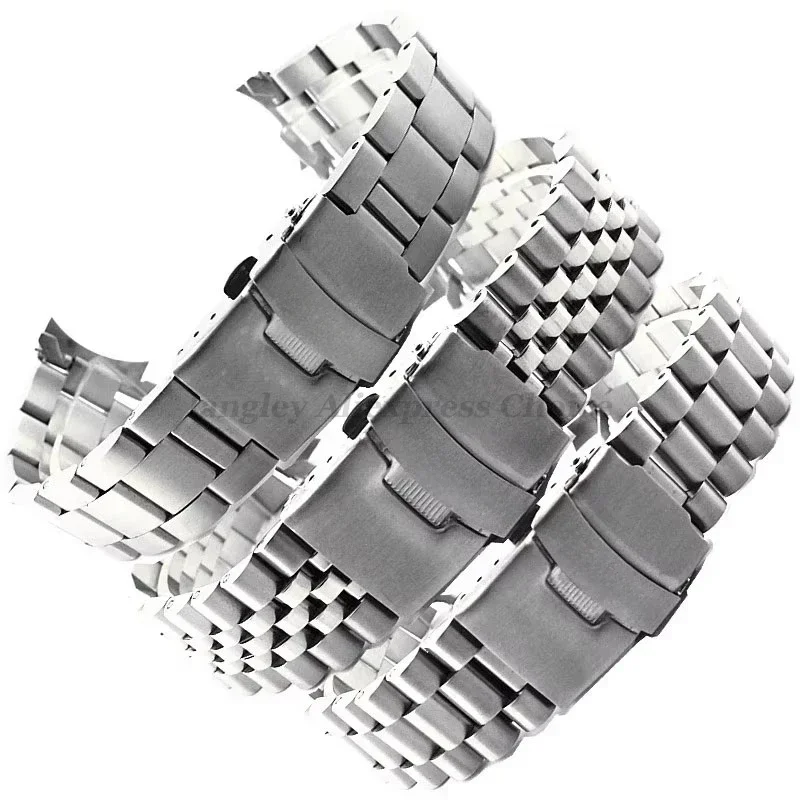 316L Solid Stainless Steel Strap for Seiko SKX009 Jubilee Bracelet Curved End Men Watch Accessory 18mm 19mm 20mm 21mm 22mm 24mm