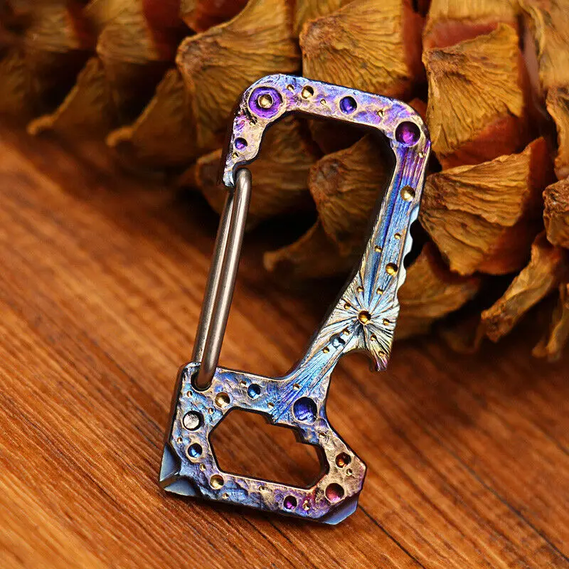 

1PC EDC Titanium Alloy Key Chain Carabiner Outdoor Multi Tool Bottle Opener Gift