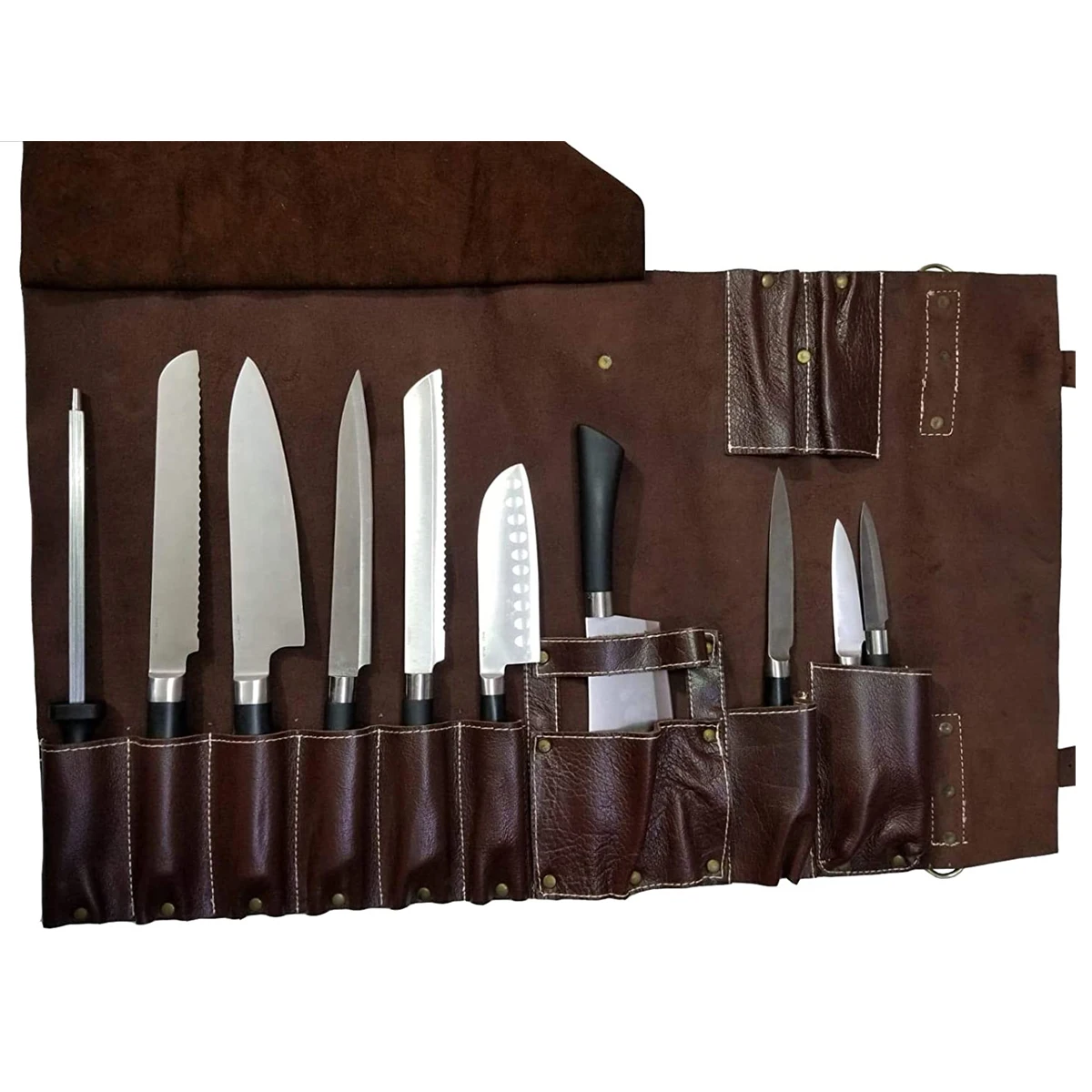 

Professional Best Leather Knife Roll Kitchen Knife Tool Bag Chef Knife Bag