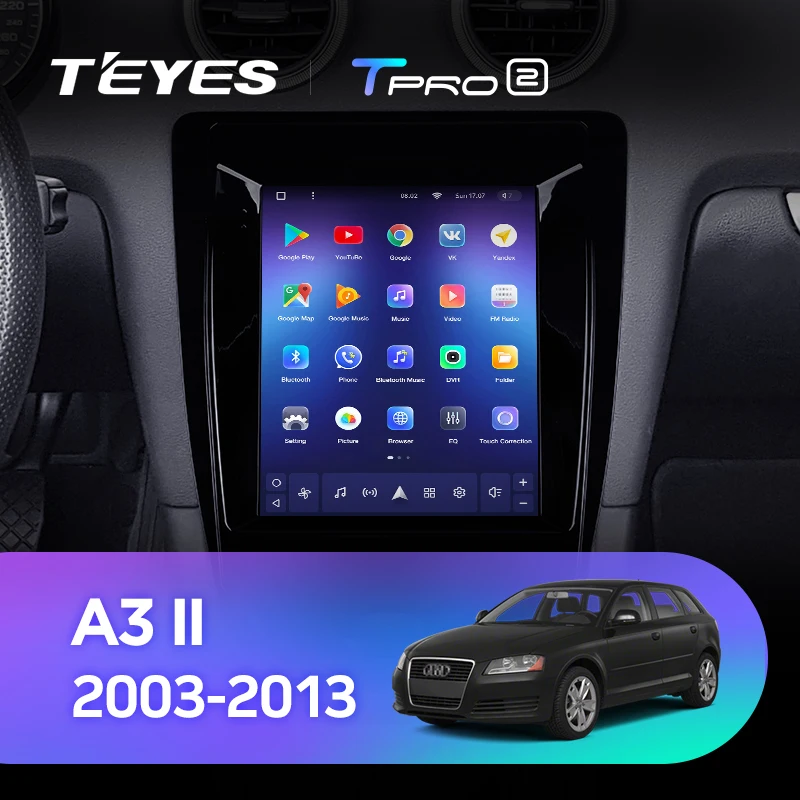 TEYES TPRO 2 for Audi A3 II 2 8P 2003 - 2013 for Tesla Style Screen Car Radio Multimedia Video Player Navigation GPS Android