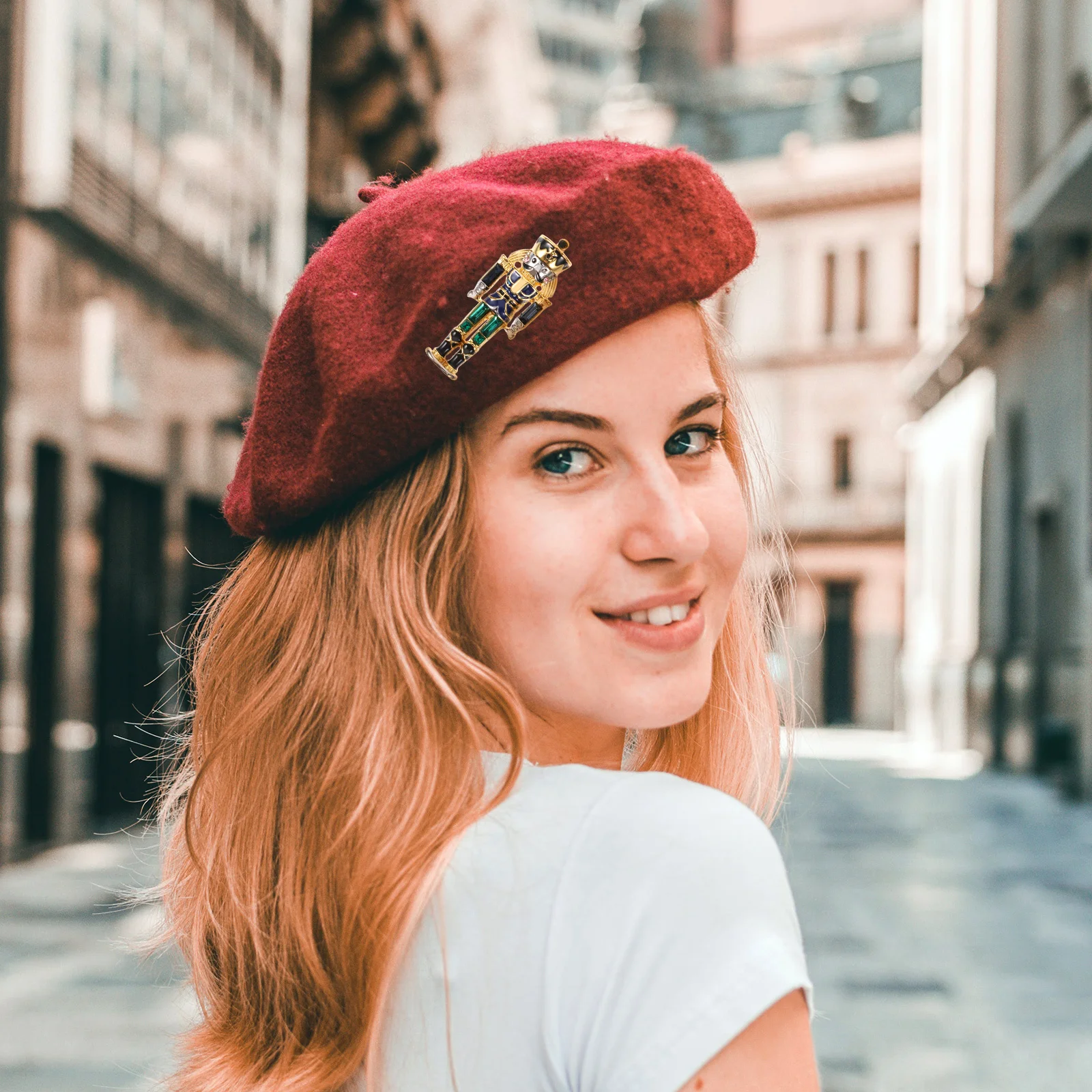 

Metal Nutcracker Soldier Brooch Pin Cute Lapel Pin for Apparel Bag Decor Vintage Style Holiday Accessory Nutcracker Brooch