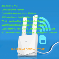 Unlocked ZTE 4G LTE CAT4 CPE K12 Dual Band Wi-Fi 6 574Mbps External Antenna 4G WiFi Modem Sim Router RJ11 Telephone Port
