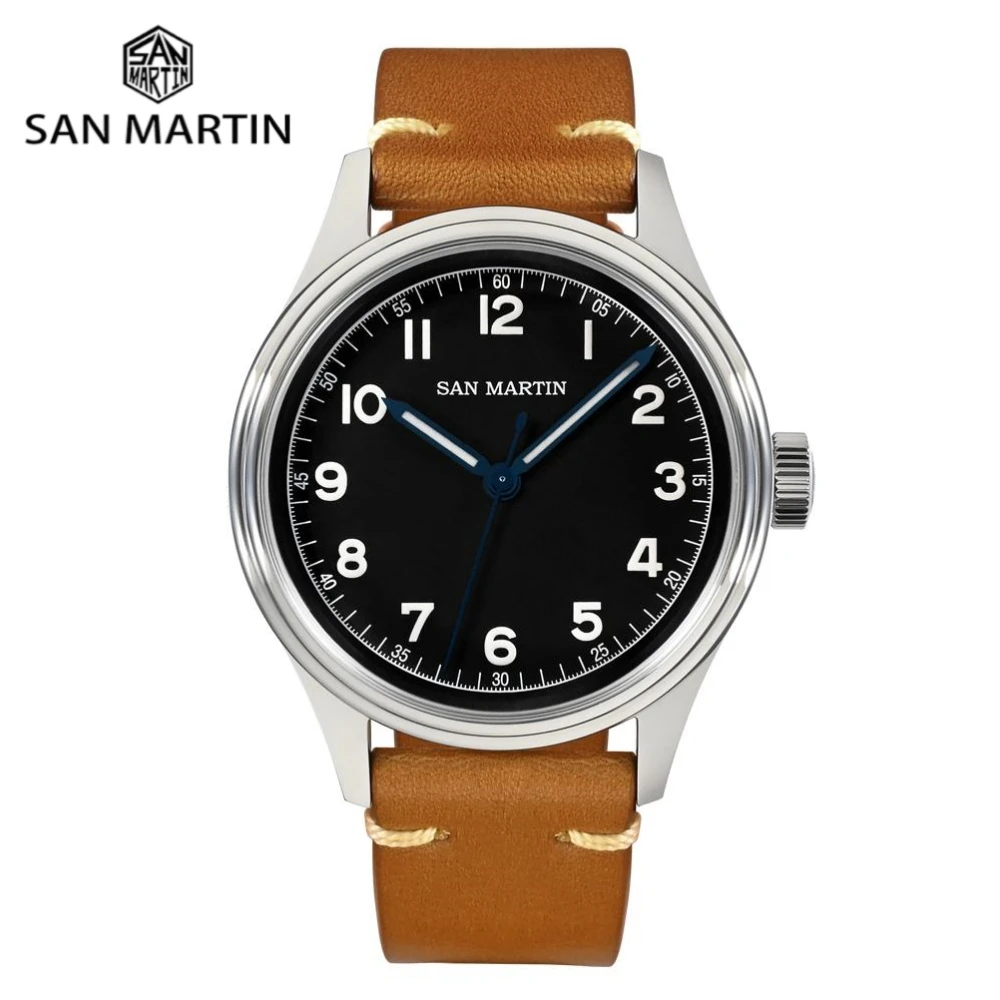 

San Martin 38.5mm NH35 Watches For Men Pilot Waterproof Wristwatch Retro Simple Niche BGW-9 Luminous Sapphire 10Bar SN0108-2