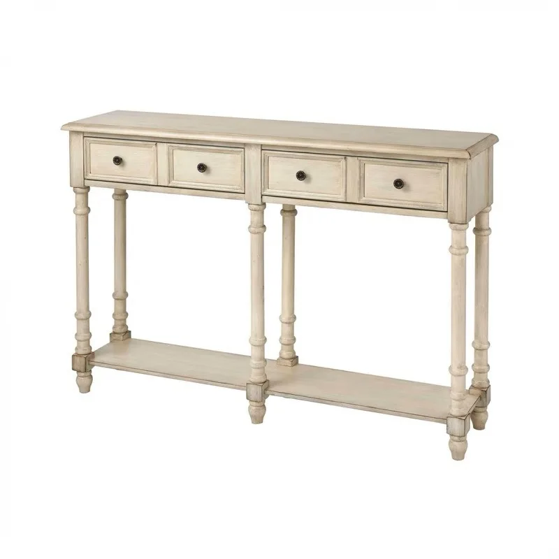 

American rural foyer entrance cabinet entry decoration cabinet, retro and old modern locker small apartment long table