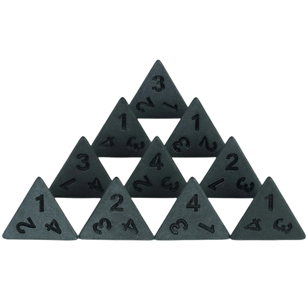 Deep Black Dice D4, D6, D8, D10, D12, D20 10PCS Plastic for Board Game Entertainment