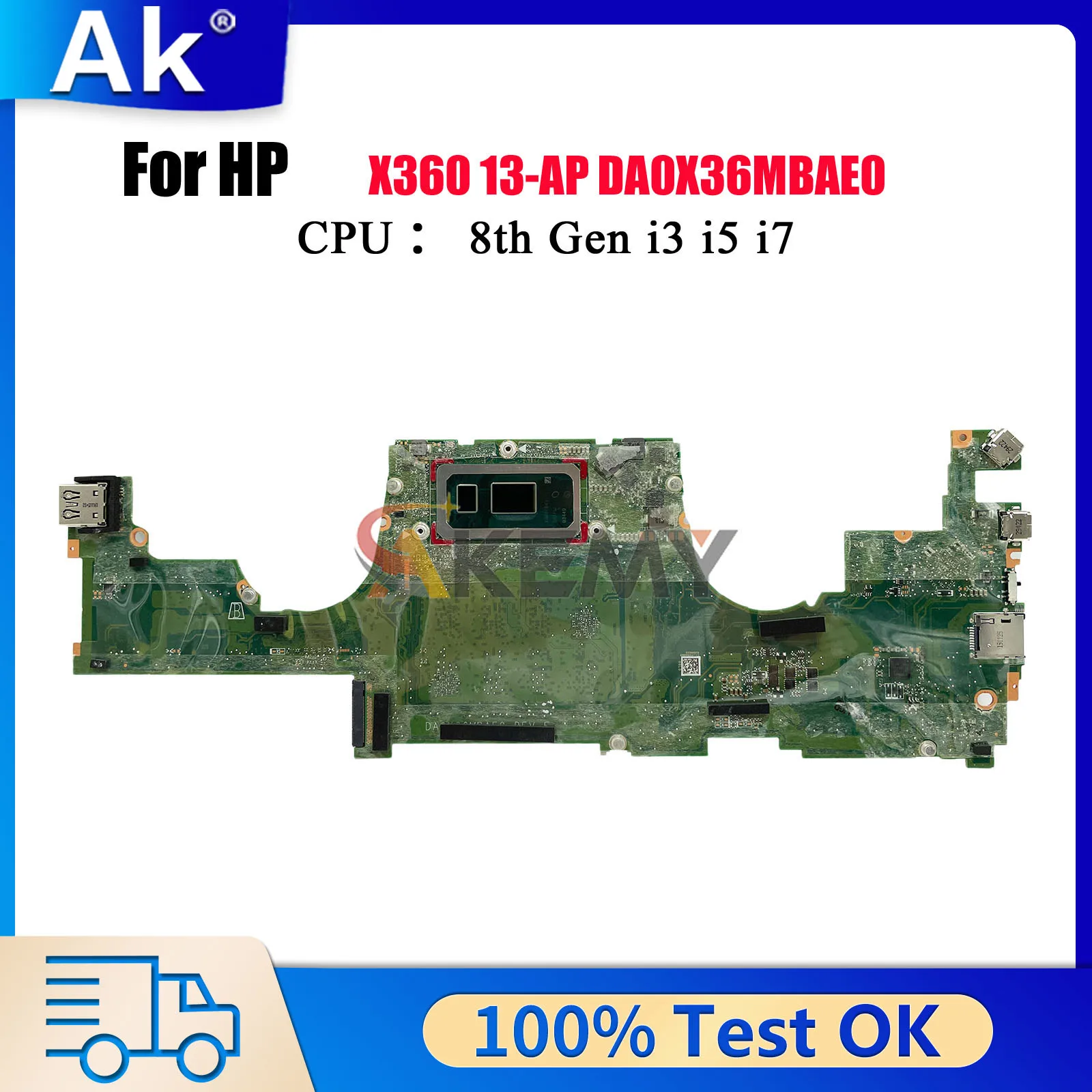 

DA0X36MBAE0 Laptop Motherboard For HP Spectre X360 13-AP With i5 i7 8th Gen CPU 8GB 16GB RAM L37640-001 L37638-601
