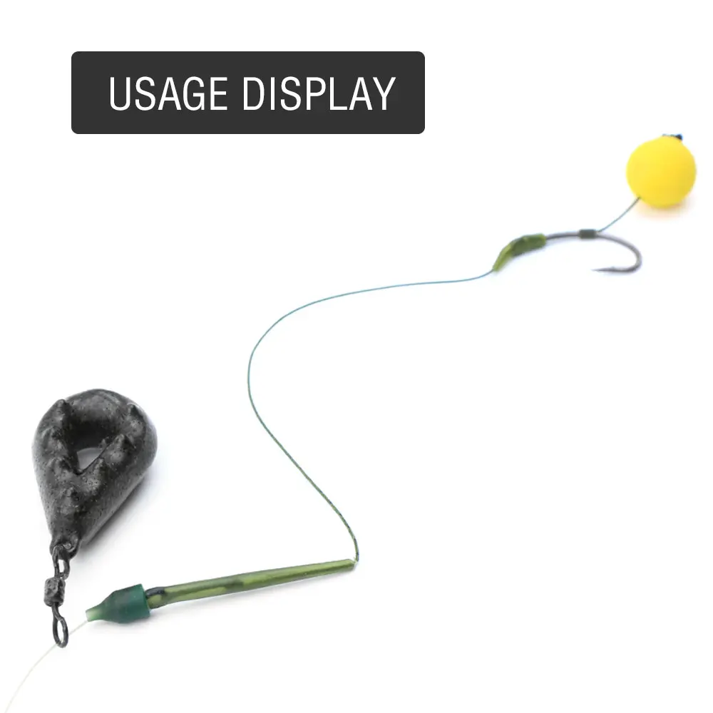 10 قطعة اكسسوارات صيد سمك الشبوط تغيير سريع حلقة الصيد يدور توربو الخرز طريقة المغذية الشعر تلاعب الرصاص كليب لمعالجة الأسماك #5