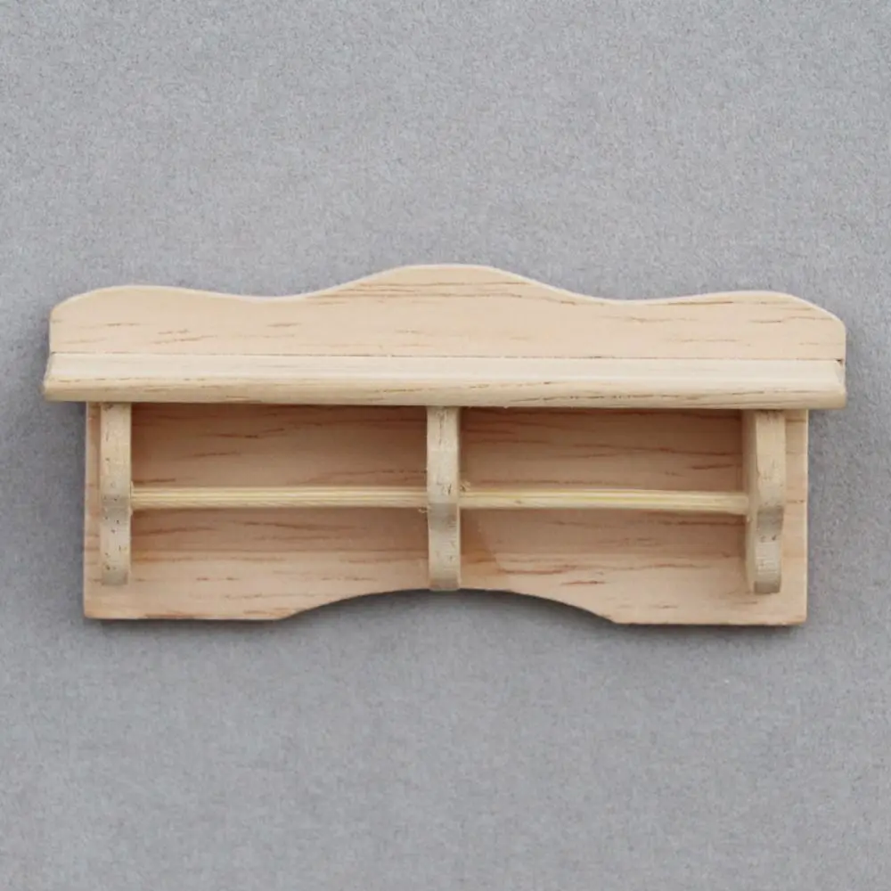 Estante de almacenamiento de madera para casa de muñecas, muebles para muñecas en miniatura 1:12, armario de pared de madera en miniatura, decoración para casa de muñecas, estante colgante