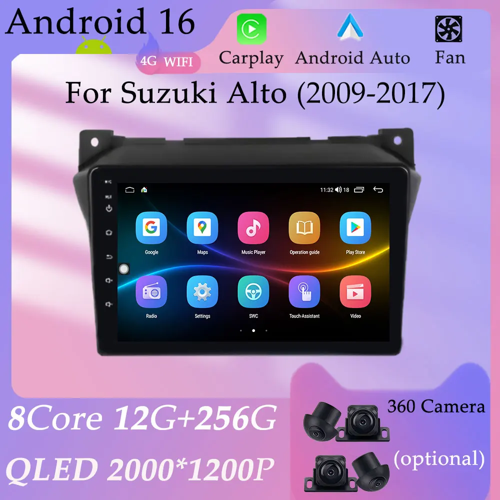 

CarPlay Android для Suzuki Alto 2009-2017 Автомобильный радиоприемник Видео Мультимедийный плеер Разделенный экран GPS Navi DSP Стерео HD экран WIFI