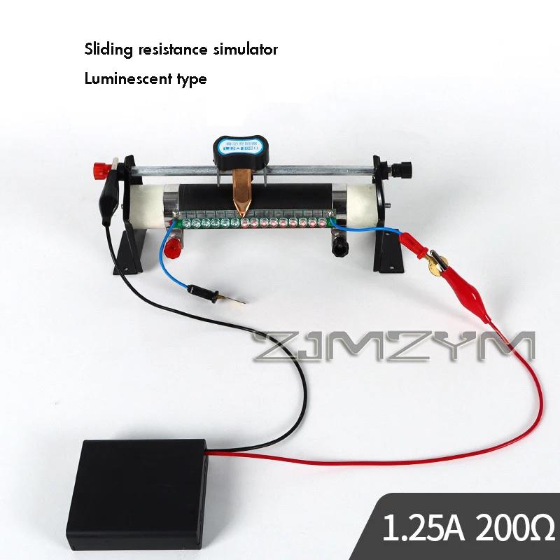 1Set Sliding Rheostat Simulator 200 Ohm Demo Device with LED Current Direction Display DIY Resistor