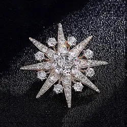 Trendy Luxury Snowflake Brooches Unisex Simple Original Rhinestone Brooch Pins For Women Man Jewelry Gifts Dropshipping