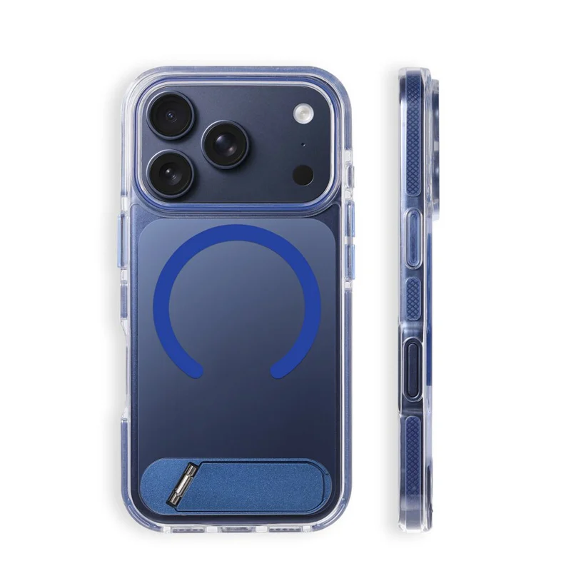 Luksusowy, składany uchwyt do etui MagSafe dla iPhone 18 Pro, 16, 16 Pro, 17, 17 Pro Max – przezroczyste, magnetyczne, ochronne, twarde etui. — zdjęcie produktu 2