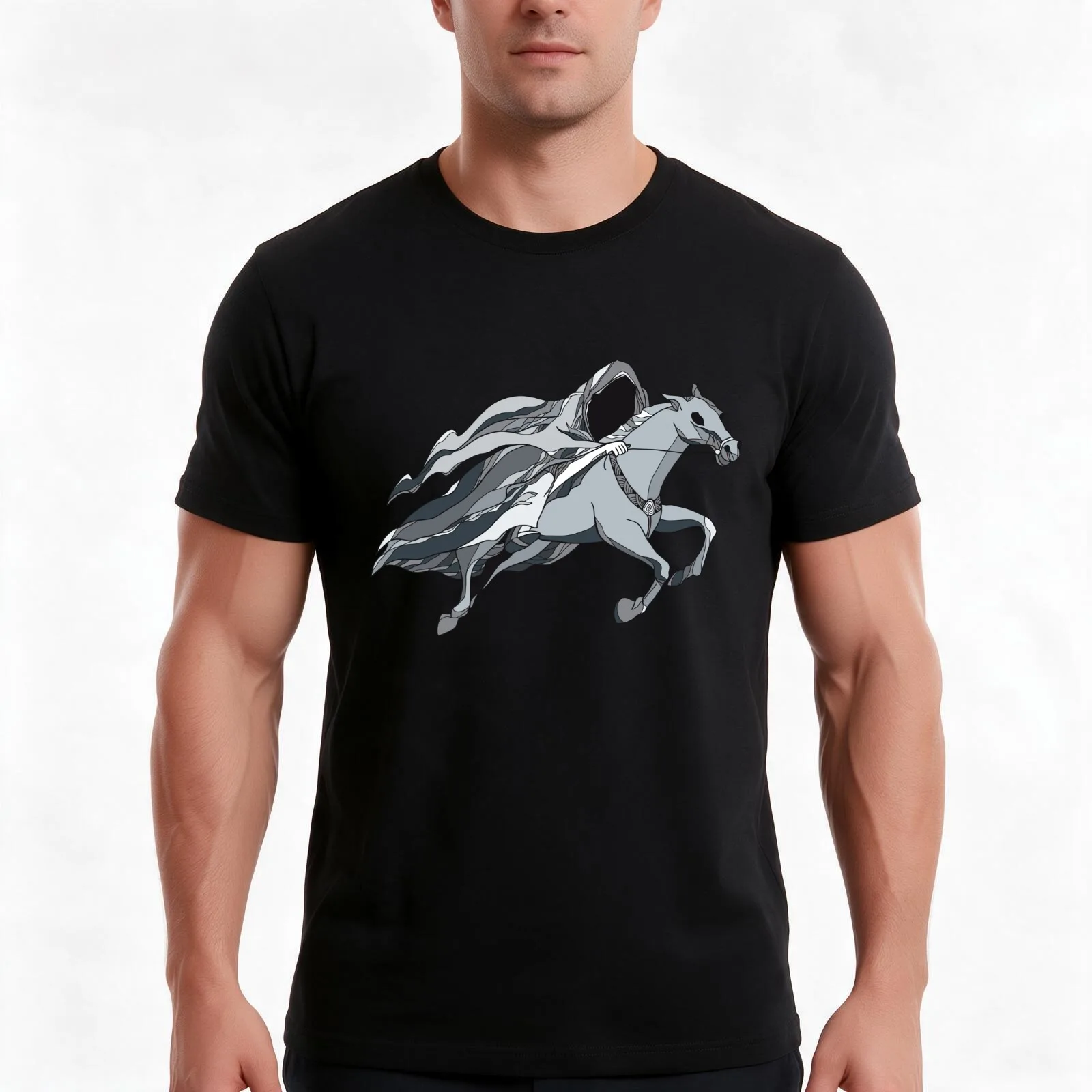 Mythological Nazgul. T-Shirt Summer Casual Cotton Tee Oversized Streetwear Tops Vintage Graphic Print Loose Fit Short Sleeve