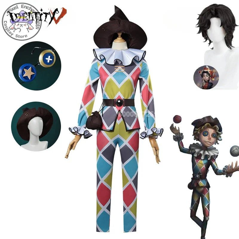 

Game Identity V Mike Morton Cosplay Anime Costume Joker Characters Uniform Hat Wig Suit Party Play ComicCon Outfit for Man Woman