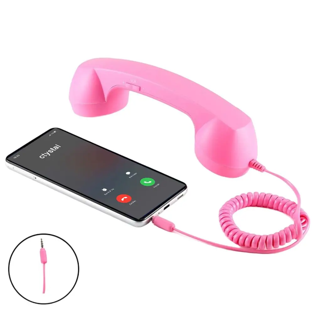 Retro telefoonhoorn Type-C en 3,5 mm telefoonkopset Draagbare vintage telefoonheadset voor mobiele mobiele videoconferenties