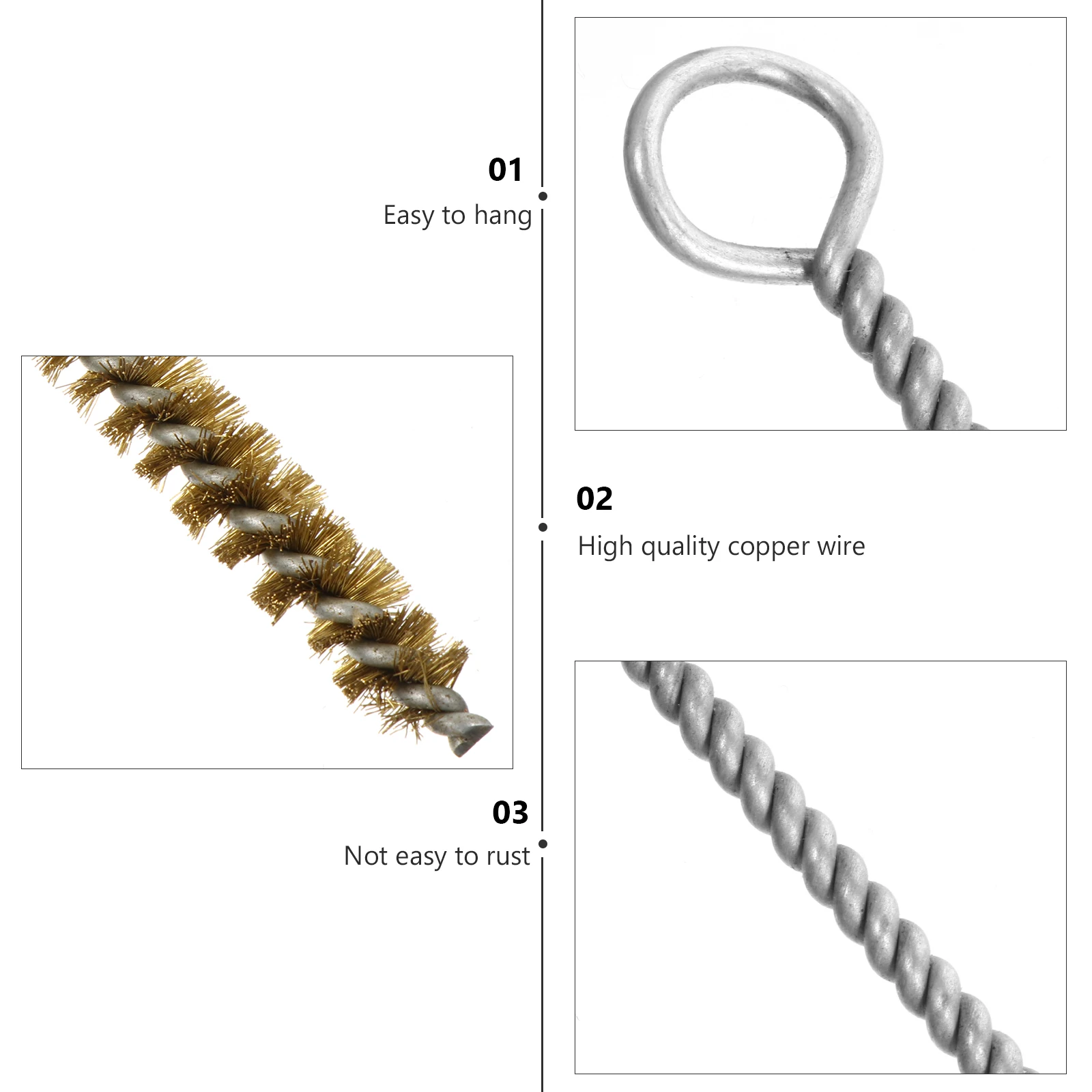 

Copper Wire for Drill Pipe Cleaning Rust Removal Scrubber Stainless Steel Wire Car Groove Brush Motor Door Window Brush Brass