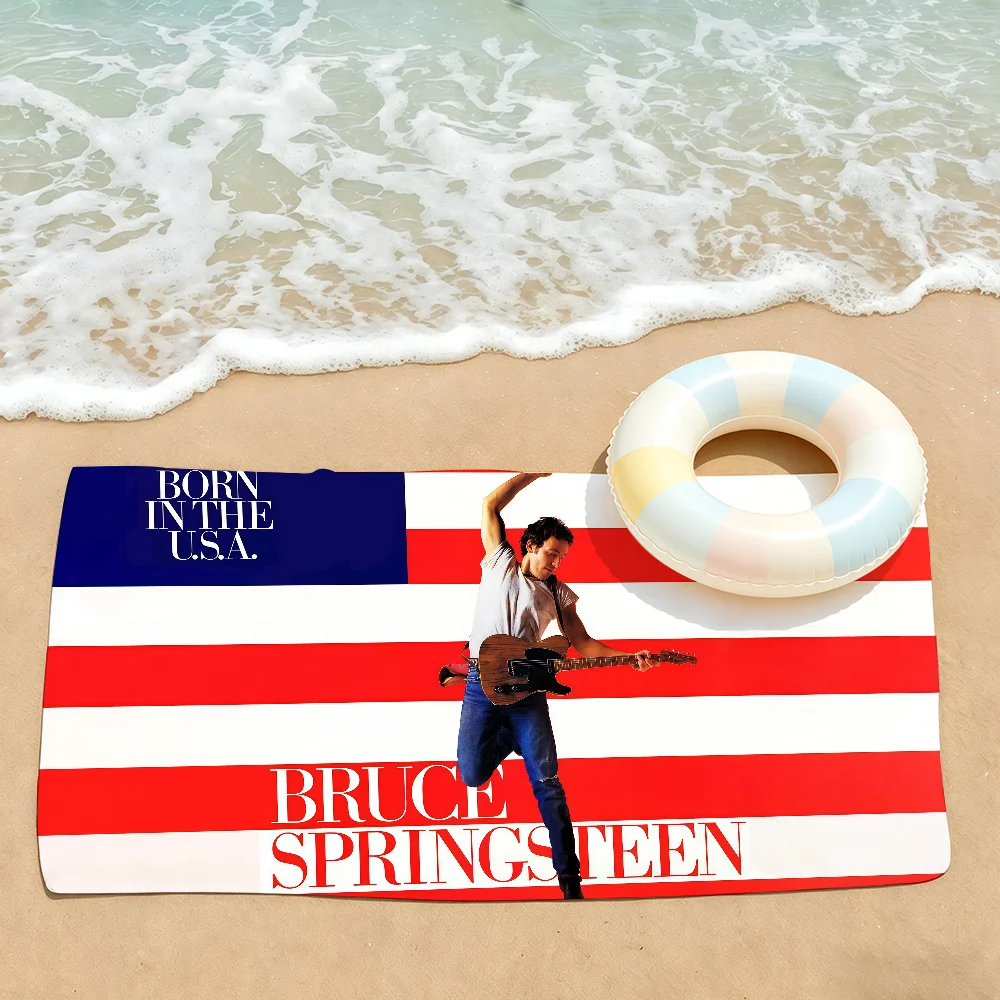 Singer B-Bruce S-Springsteen-S Towel Soft Lightweight Anti-Sand Large Beach Towel Quick-Drying Bath Sports Family