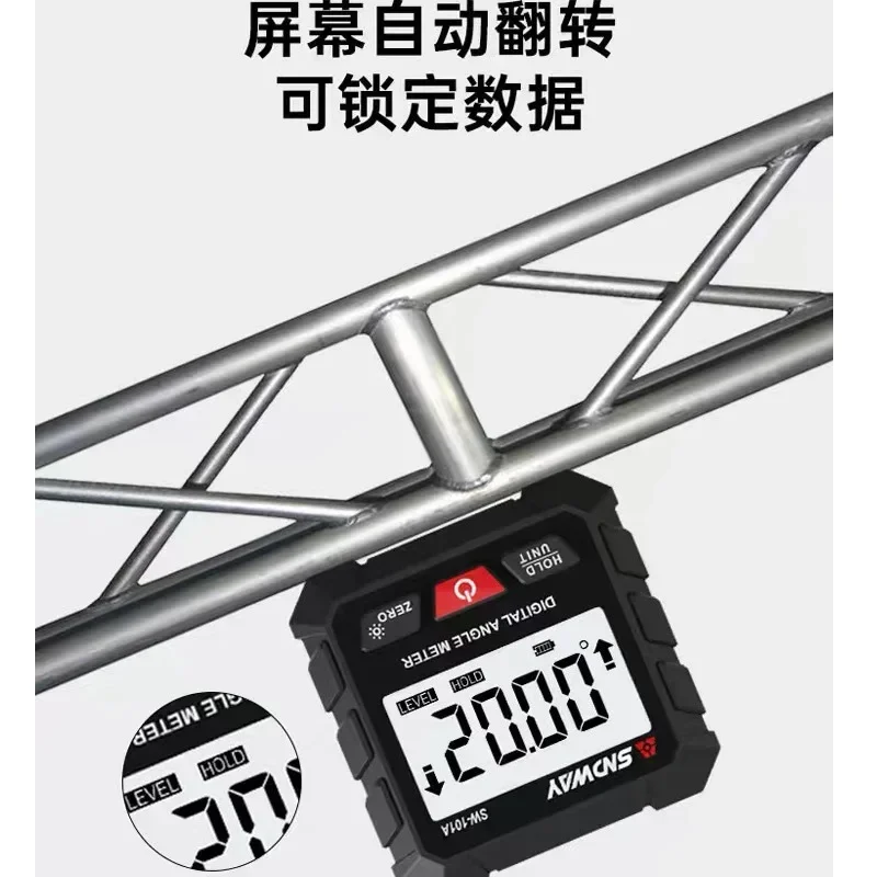 Stable SNDWAY SW-101A Digital Inclinometer High Precision Electronic Angle Ruler Portable Level Protractors Electronic Angle Met
