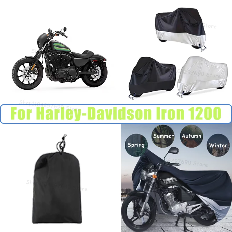 210D Oxford Motorcycle Cover Waterproof All Season UV Protect For Harley-Davidson lron 1200 Anti-Tear Windproof Motorbike Cover