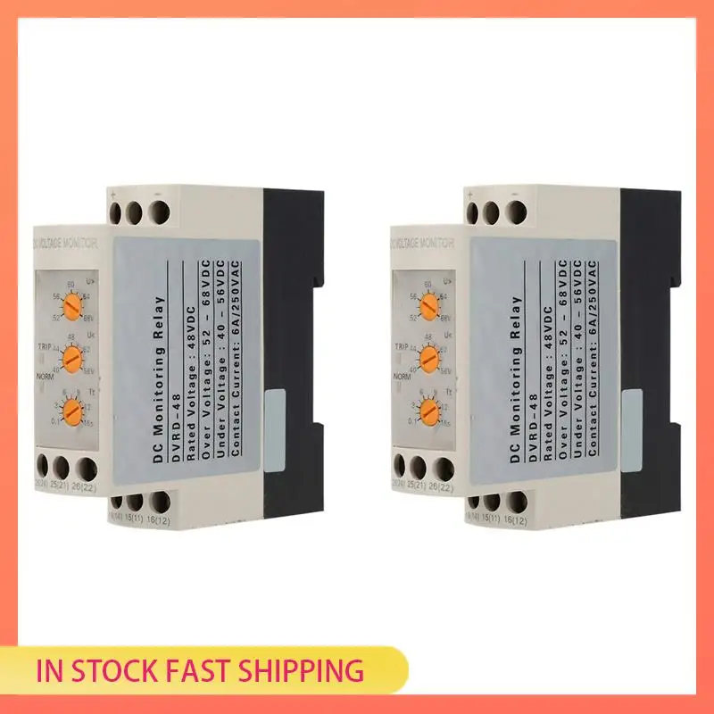 

AA05 2X защита от перенапряжения и пониженного напряжения, реле постоянного тока 48 В, направляющая 35 мм со светодиодной подсветкой для двигателя постоянного тока 52-68 В 40-56 В (DC48 В)