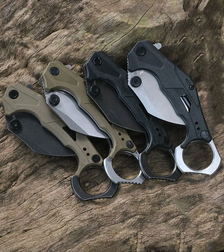 2064 Outdoor karambit Camping Folding Knife 8CR13 Blade G10 Handle Pocket Survival Tactical Hunting Utility Knives EDC Tools