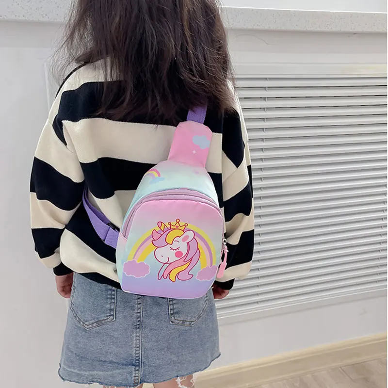 Sanrio Hello Kitty Chest Bag Cinnamoroll Kuromi Children Cute Coin Purse Shoulder Bag Boy Girl Cross Body Fashion Messenger Bag