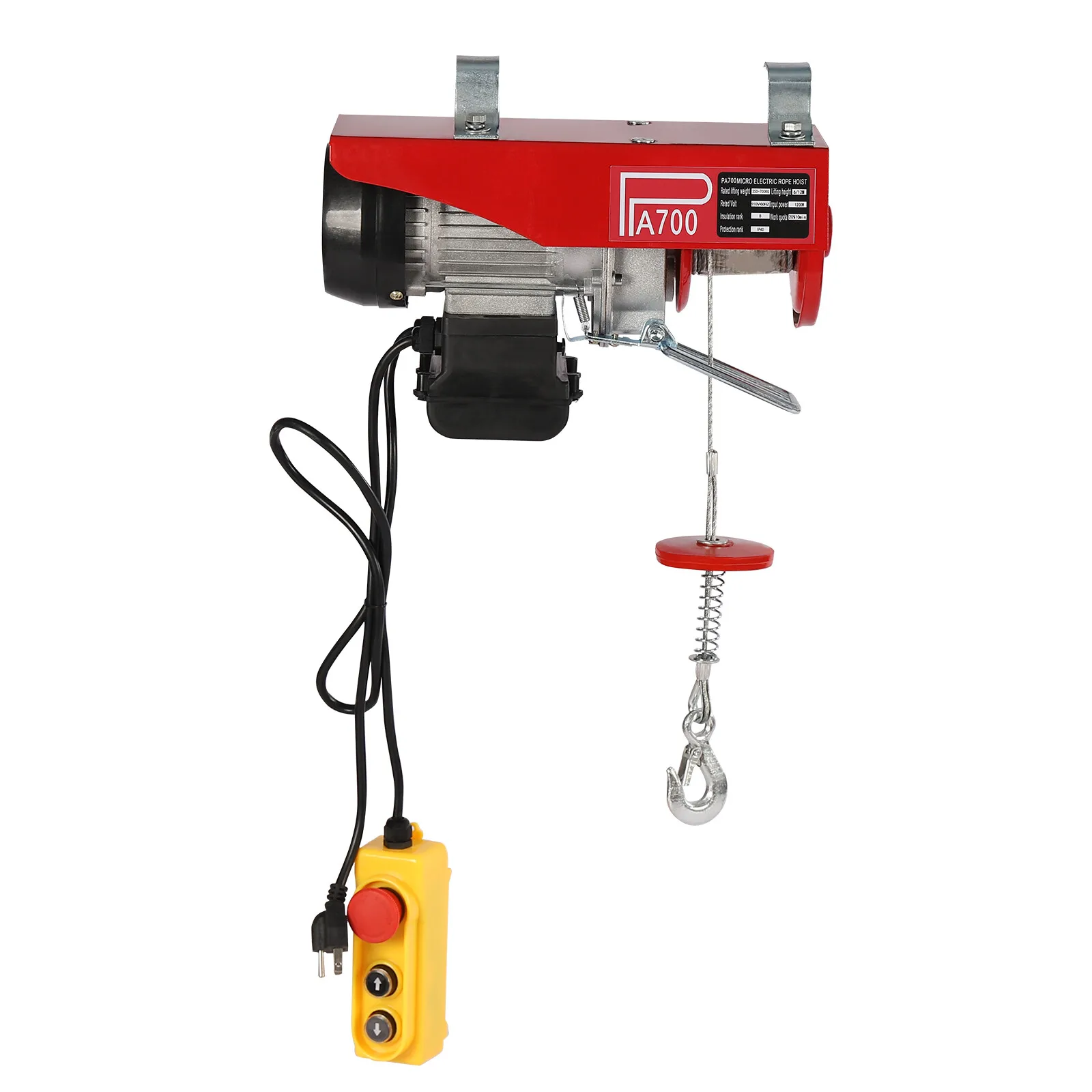 

100/200Kg Mini Electric Wire Rope Hoist Single Phase 220V Constchain Pulley Winch Block Carton Steel Retail Hotels