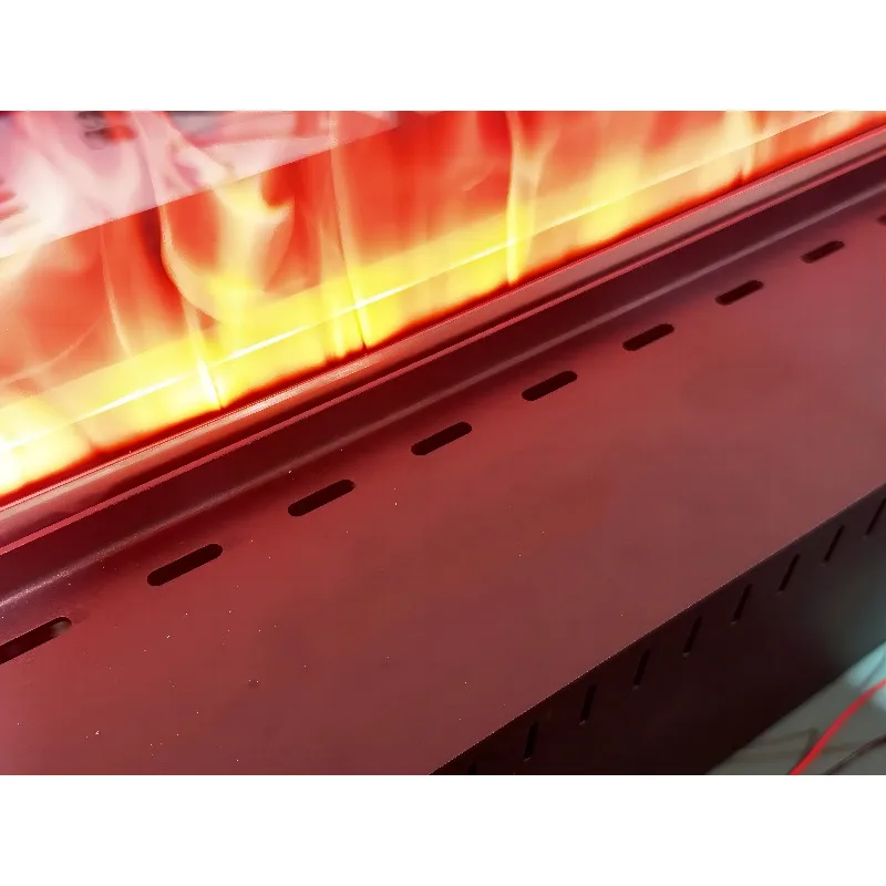 Camino elettrico moderno per interni 3D LED Finto fiamma Inserto per legna Montaggio a parete Acciaio per vapore d'acqua 3D per zona pranzo