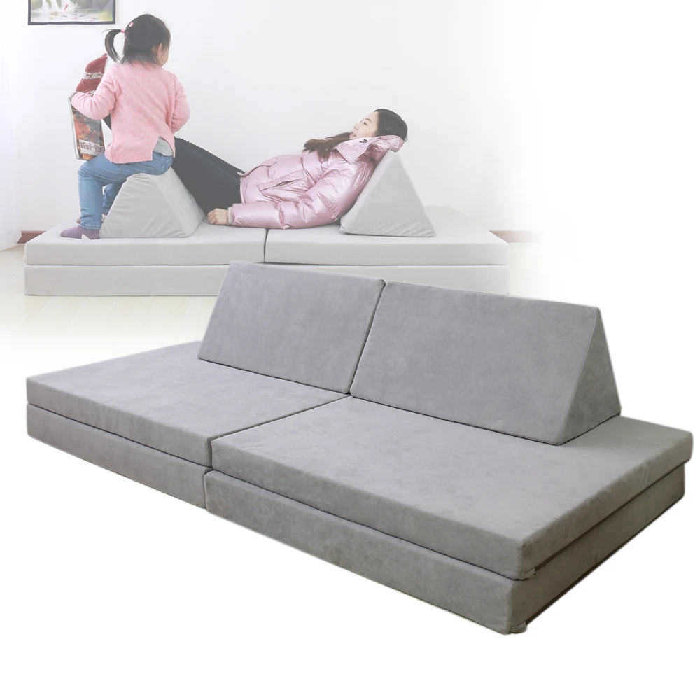 2021 Hot Selling 6 in 1 Modular Sofa Set for Children Playing Bouncing Reading Studying Drawing Trampoline Kids Play Couch Sofa