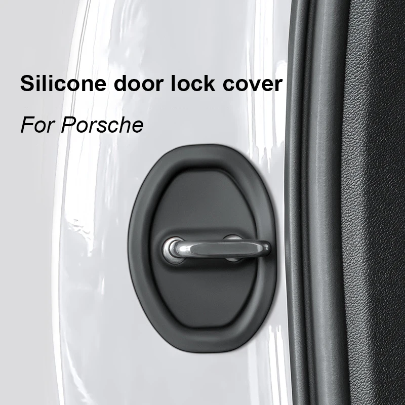 

For Porsche Cayenne Panamera Macan 911 718 2010-2024 Car Door Mute Damping Cushion Silicone Lock Buckle Anti-collision Cover