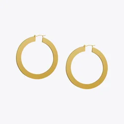 Enfashion Vintage Large Hoop Earrings Matte Gold color Earings Stainless Steel Circle Earrings For Women Jewelry oorbellen