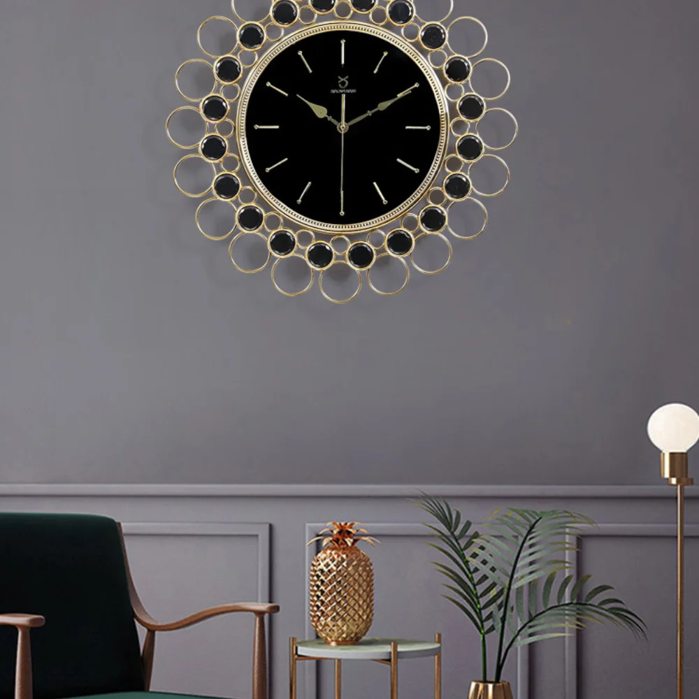 Wall Clock Metal Luxury Restaurant Clock Home Living Room Decorate Clock Pocket Watch American Style Trend Clock