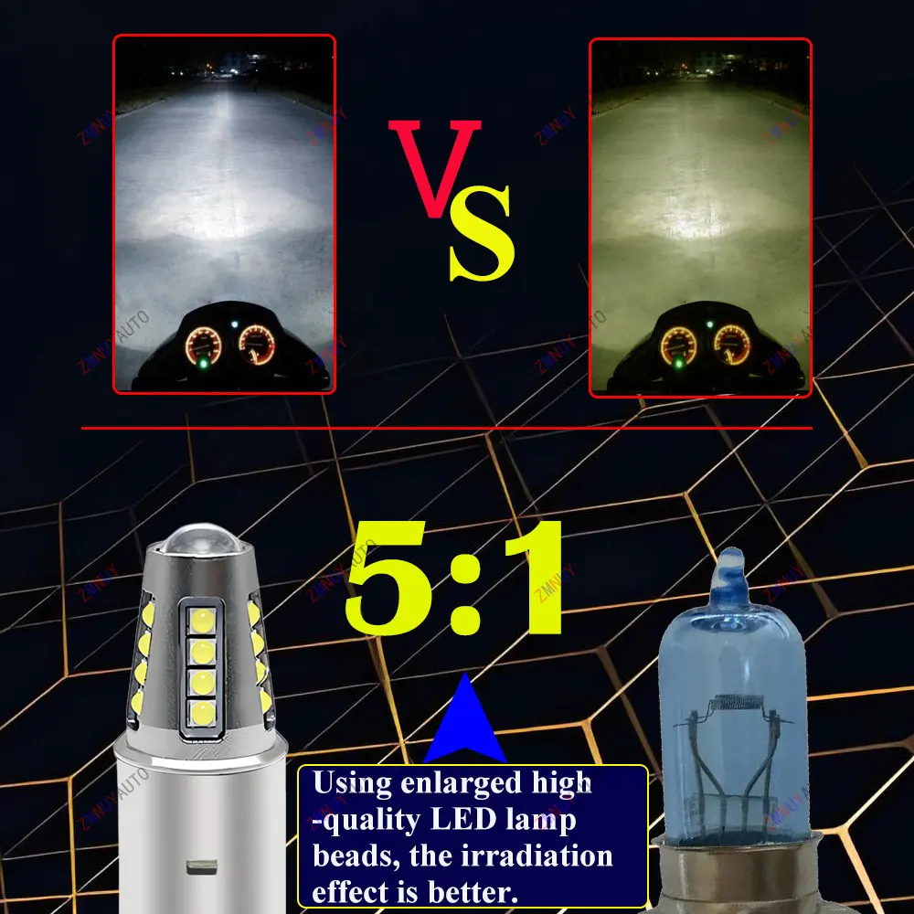 1 قطعة دراجة نارية LED H6M P15D LED المصباح موتو ATV الضباب القيادة ضوء BA20D السوبر مشرق 12 فولت 24 فولت 36 فولت واسعة الجهد قاعدة مصباح
