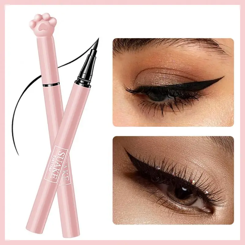 アイライナー用リキッドアイライナーペンシル,防水および防汗,滑らかなアイライナー,耐久性,速乾性,化粧品,黒と茶色,2色