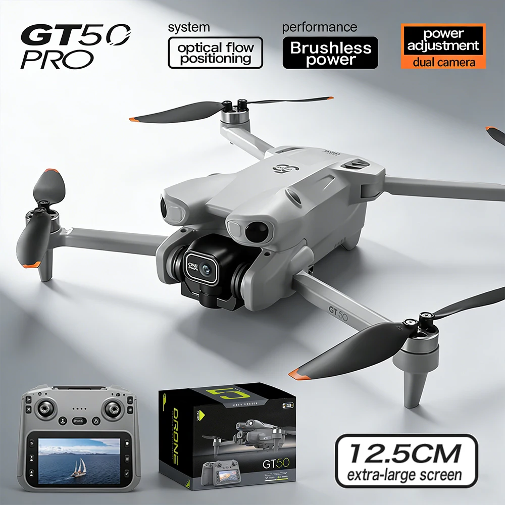 

2026 New GT50 PRO Drone 4K Dual Cameras 4.3-inch Screen Remote Control Brushless WiFi Professional Aerial Photography Quadcopter