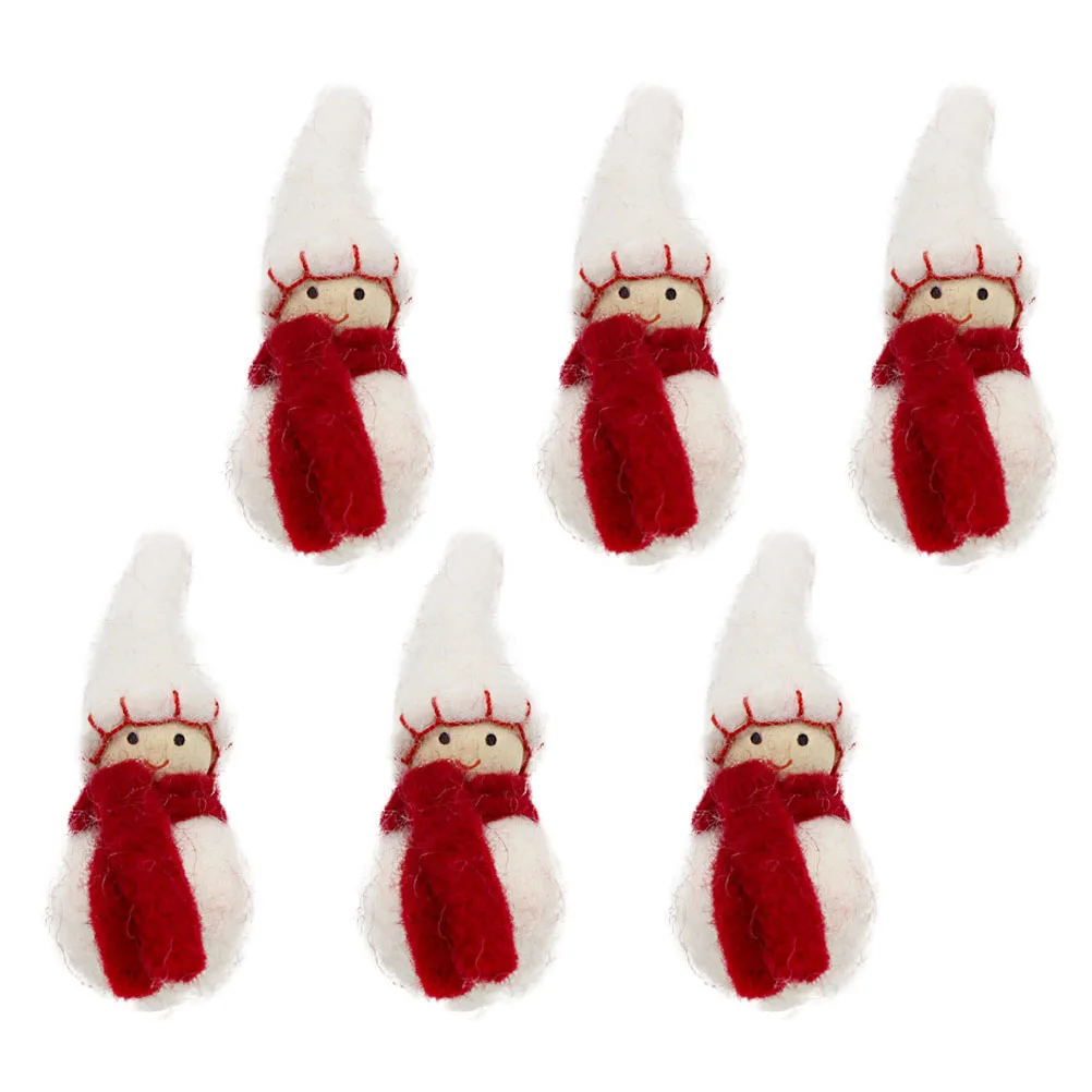 

6pcs Snowman Hair Accessories Felt Crafts Clips DIY Ornament Christmas Headdress Decor Material Creative Accessory