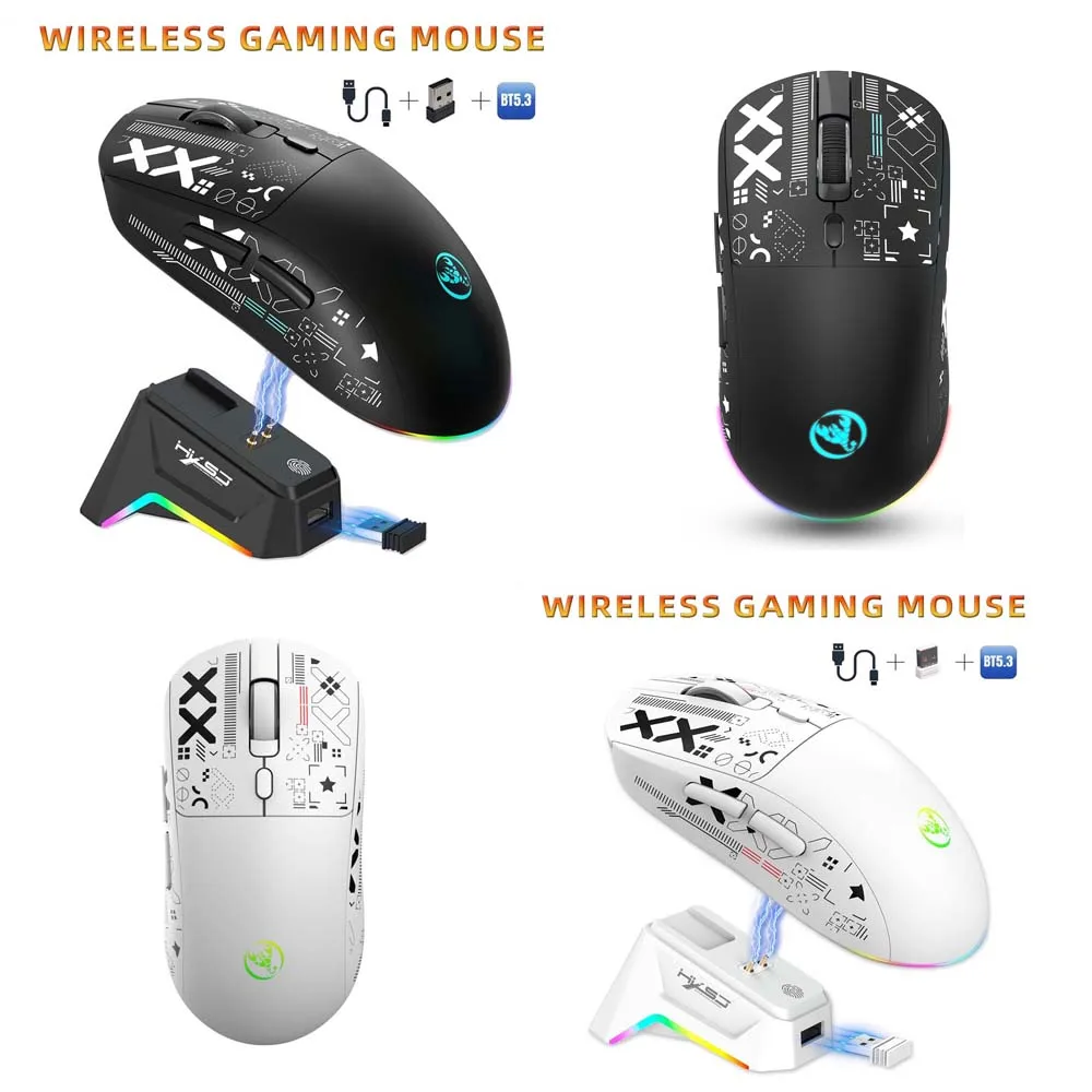 

Graffiti Mouse with Bluetooth 2.4G Wireless USB Wired Mouse Share 3 PC Tablet Laptop Computer Magnetic Charging 12000DPI Mice