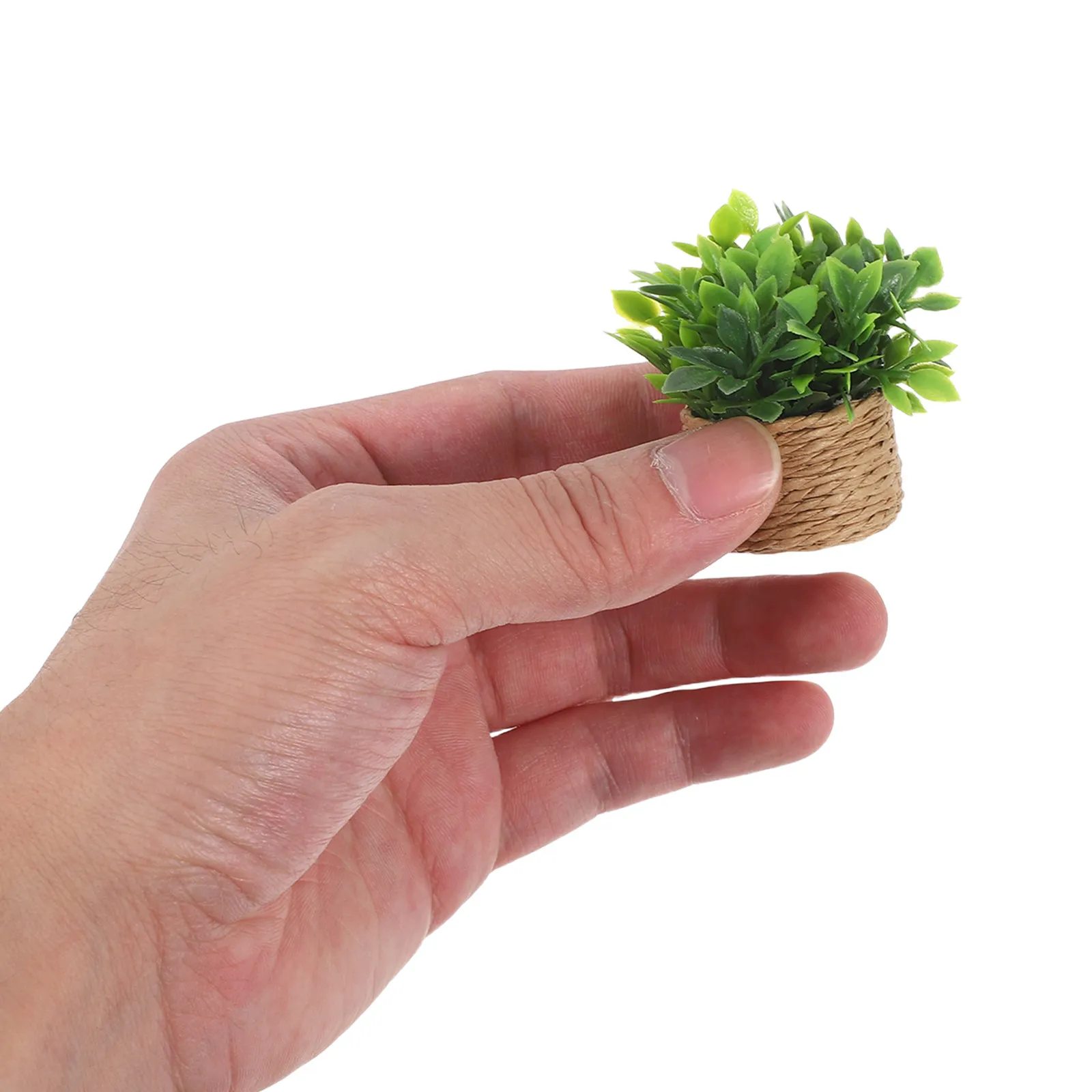 

4Pcs Mini Artificial Potted Plants Simulation Greenery Bonsai Dollhouse Accessories Tiny Decorative Miniature Garden Plant