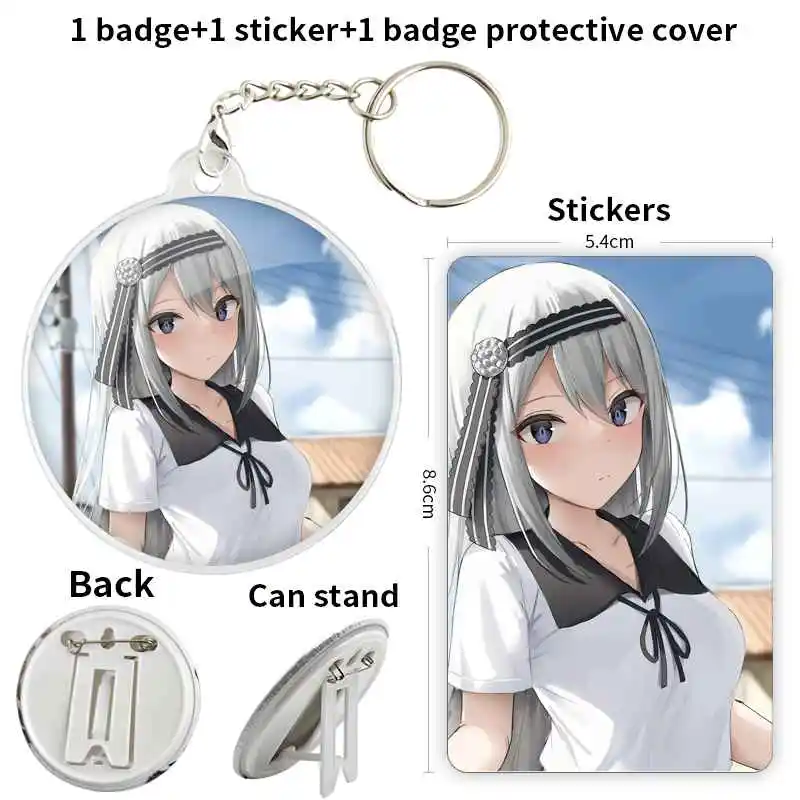 Shiro gane Kei Anime Charakter Abzeichen Brosche Anker Peripherie geräte Pin Hut Peripherie Anhänger Cosplay Kleidung Brust Tag Pupille