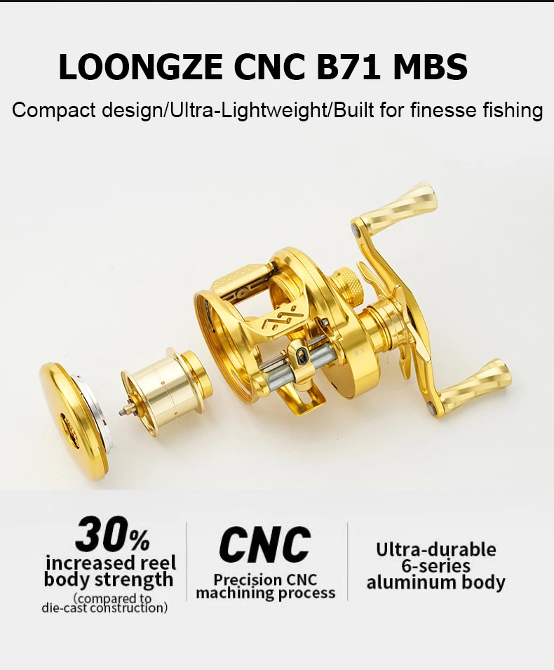 LOONGZE Airlite B71MBS Baitcasting Reel 8.1:1 All-Metal BFS Design