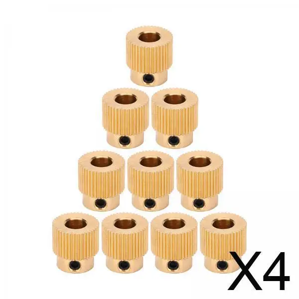 

4x 10 Pieces Extruder Wheel 3D Printer Parts Drive 40 Teeth Gear Brass Extruder Wheel Gear , 1.75mm & 3mm 3D Printer Filament