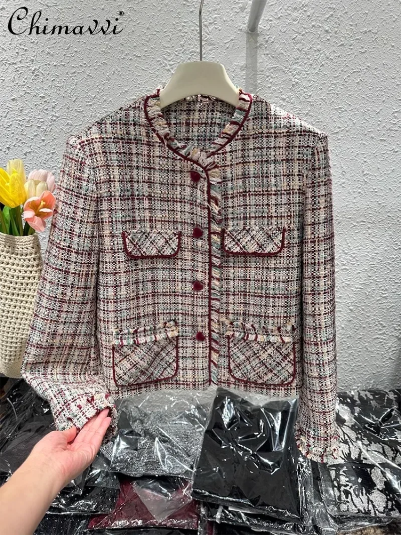 

2024 Autumn New European High-end Tassel Tweed Suit Short Top Trendy Coat For Women