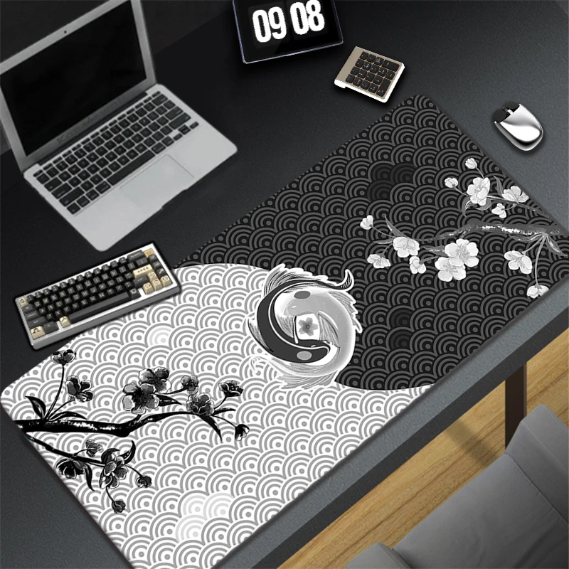 Grand tapis de souris Wave Off Art, 900x400 XXL, pour ordinateur de jeu, bureau, avec bord de verrouillage