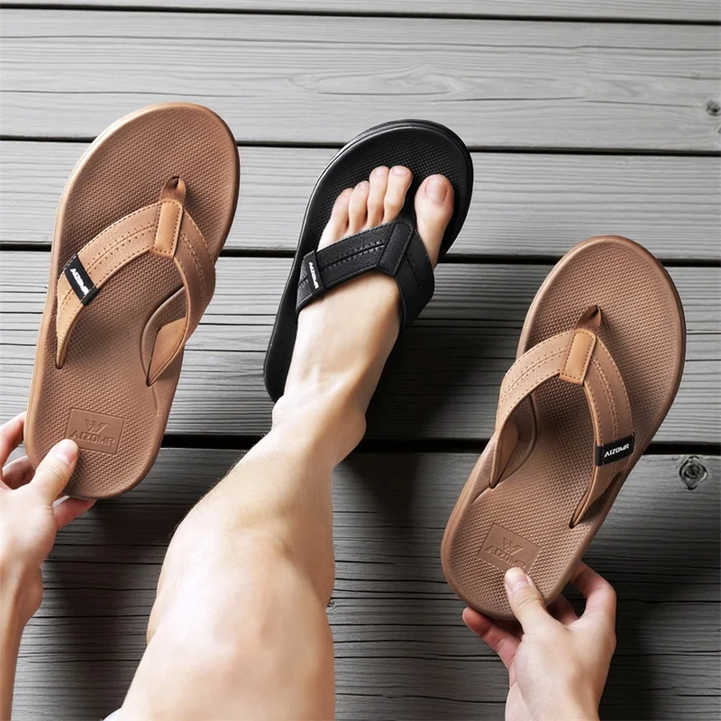 

Простые мужские сандалии-мокасины для лета, подходят для дома, ванной комнаты, улицы, пляжа и повседневной носки, нескользящие, устойчивые к запаху.