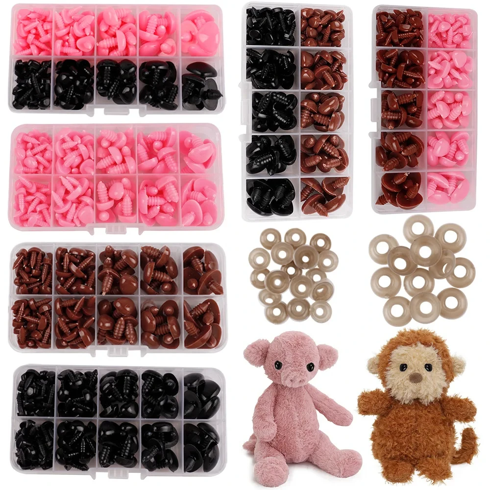 Set Safety Nose Eyes For Crochet Bear Dolls DIY Making Accessories Triangle Nose Plastic Eyes Hangmade Supplies