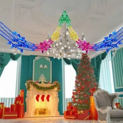 2/4/8Pcs Christmas Metalic Foil Garland Ceiling Hanging Decoration Ornaments Garland Hanging Xmas Party Decor Home Decoration