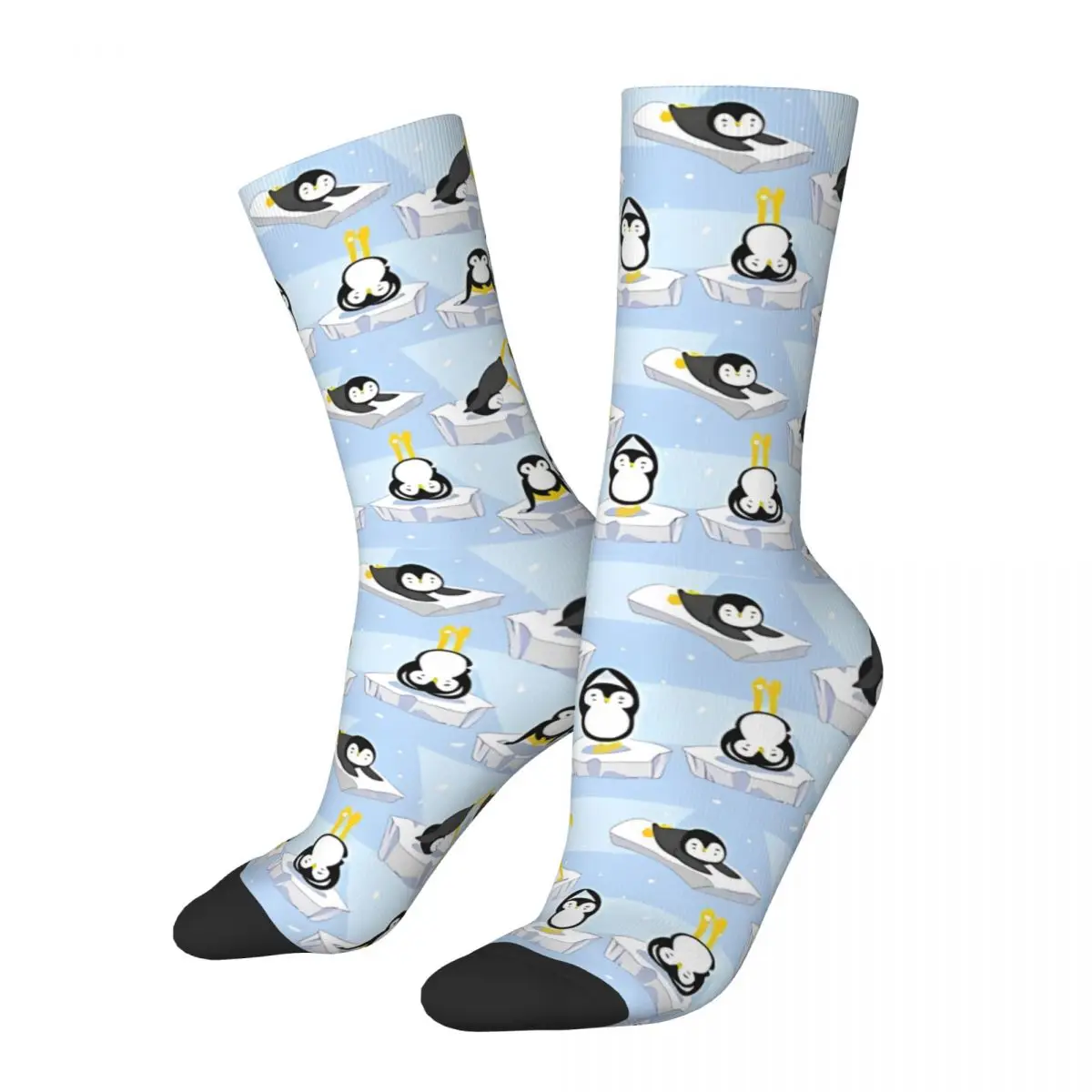 Happy Men's Socks Yoga Vintage Penguin Street Style Crazy Crew Sock Gift Pattern Printed